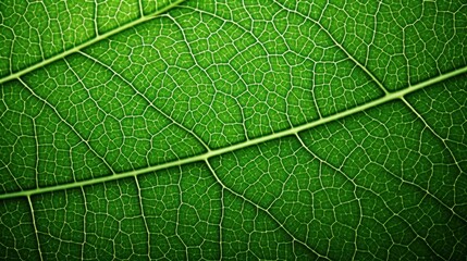 Obraz premium a green leaf's abstract texture showcasing intricate veins and patterns 