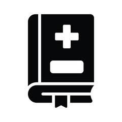 Obraz premium A medical book icon, symbolizing medical knowledge, education, and healthcare