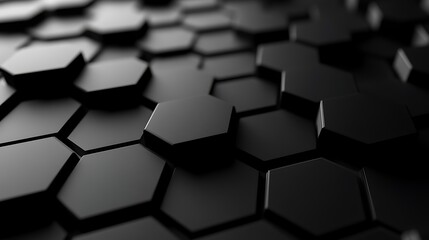 Abstract Black Hexagon Pattern
