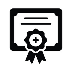 An official document, beautiful design of medical certificate, vector icon