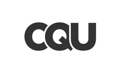 CQU logo design template with strong and modern bold text. Initial based vector logotype featuring simple and minimal typography. Trendy company identity.