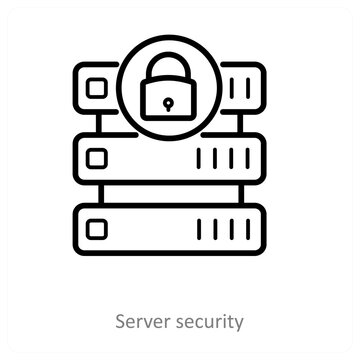 Server Security And Safety Icon Concept