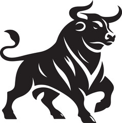 Illustration silhouette of a bull