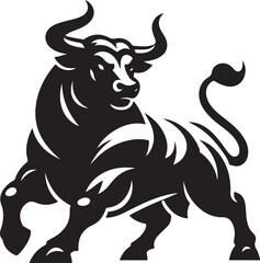 Illustration silhouette of a bull
