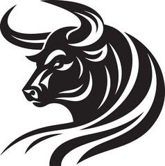 Illustration silhouette of a bull