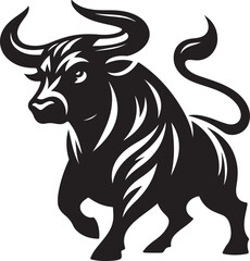Fototapeta premium Illustration silhouette of a bull