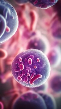 Camera Movement In A Macro Shot Of A Bacterias.