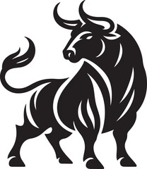 Illustration silhouette of a bull