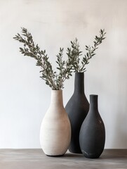 variety and ideas for large interior ceramic vases. studio with pottery floor vases.