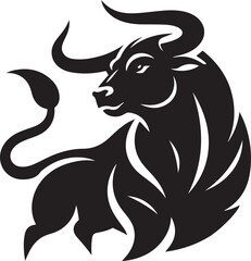 Illustration silhouette of a bull