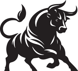 Illustration silhouette of a bull