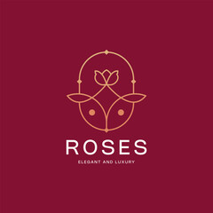 Elegant and Luxury Roses Logo Design.