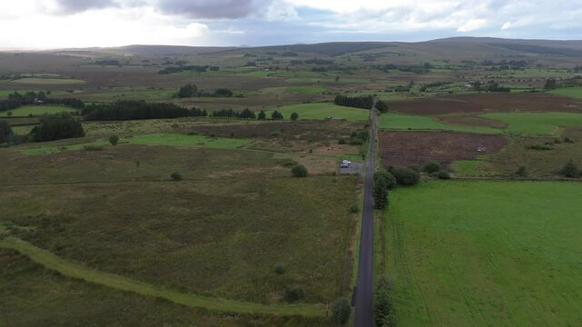 Aerial view of the Beaghmore Stone circles at Blackrock Road by Cookstown in County Tyrone, Northern Ireland