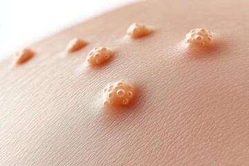 Close-up of Monkeypox Virus Blisters On Human Skin, Skin Infection And Health Problem Concept.