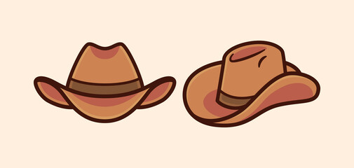 Country Western Cowboy Leather Hat vector illustration Cartoon hat isolated