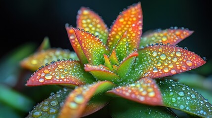 Water Drops on Succulent Leaves