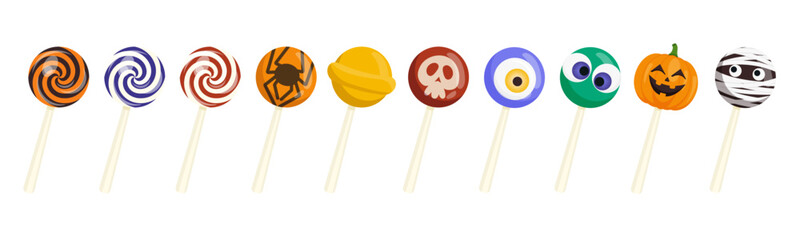 Halloween Lollipop Collection with Spooky Faces