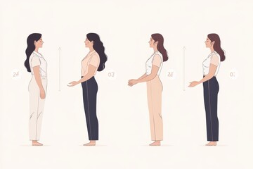 Naklejka premium Breast Self-Exam Illustration: A detailed, yet tasteful illustration showing the steps of a breast self-exam. The image should be informative, with clear labeling and a simple, clean design, focusing 