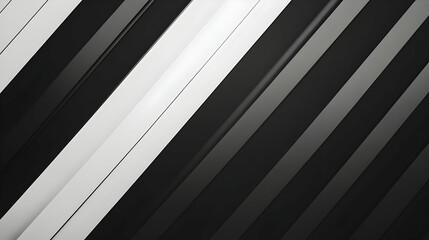 Obraz premium A clean, minimalist black and white abstract background featuring sharp diagonal lines