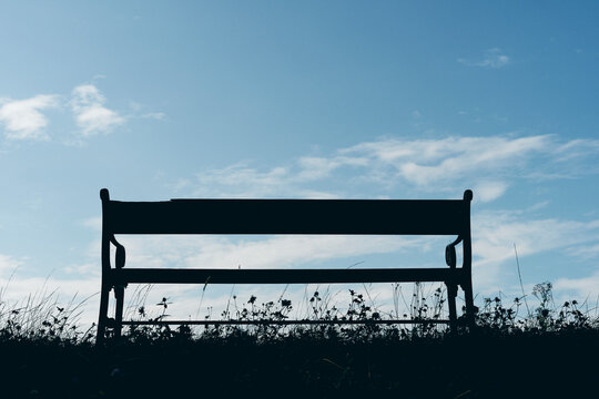 A bench from The Old Town or Gamlebyen of Fredrikstad, Norway, in August 2024.