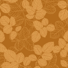 Dark Orange Leaves Pattern vector