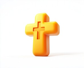 Fototapeta premium Bright minimalist Halloween vector icon set featuring 3D crosses.