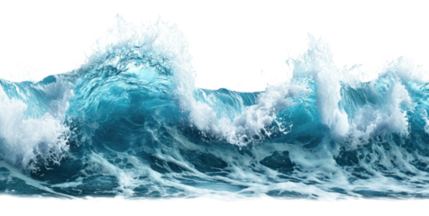 PNG Vibrant crashing ocean waves