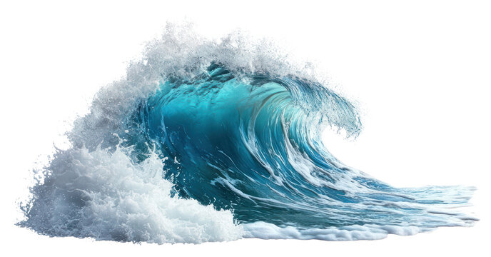 PNG Majestic ocean wave crashing powerfully
