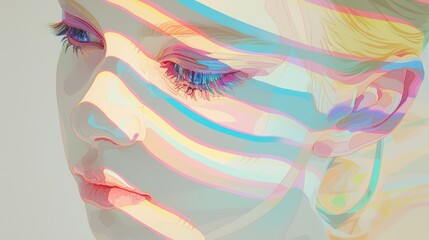 Naklejka premium Abstract colorful lines and shapes creating dynamic image