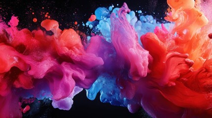 Obraz premium Vivid Abstract Color Explosion Illustrating Dynamic Forms And Energy Flowing Naturally