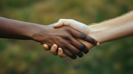 Erdkugel Globus f&uuml;r Nachhaltigkeit Zukunft der Erde sch&uuml;tzen in H&auml;nden gehalten bunte angemalte H&auml;nde schwarz wei&szlig; geben sich die Hand Generative AI