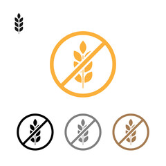 Gluten free sign. No gluten sticker or badge. Gluten free sign in different colors. Vector icon