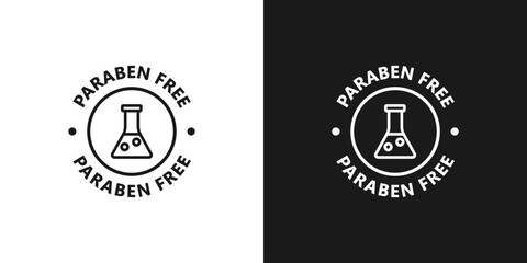 Paraben free icon. Paraben free circle badge, emblem, sticker, label. No parabens product stamp. organic and natural. Vector