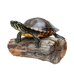 The photo of a Eastern River Cooter (Pseudemys concinna) isolated on white