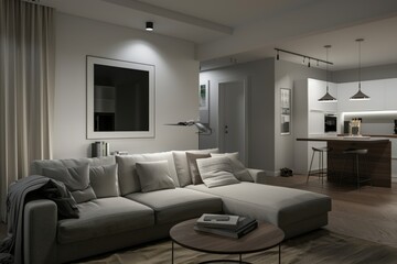 Beige-and-brown ceramic tile in the form of honeycombs. Hexagonal floor tiles.. Beautiful simple AI generated image