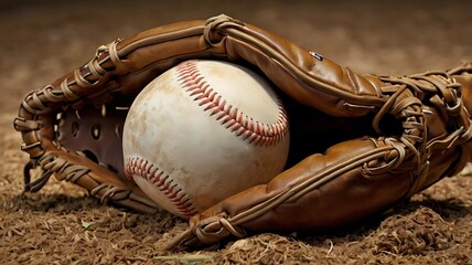 Minimalist Baseball and Equipment Scene, Ai Generated Images