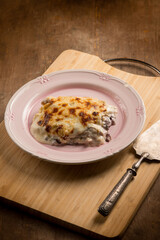 chicory withe lasagna, traditional italian recipe