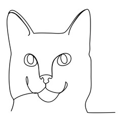 cats vector with continuous single one line art drawing. New minimalist design minimalism animal pet of cat illustration.