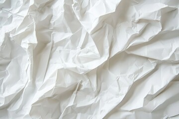 Obraz premium Crumpled white paper texture background with detailed creases and rough surface Generative AI