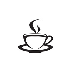 Black White Coffee Stock Illustrations. Coffee cup logo on White background