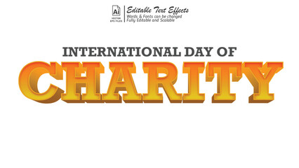 International day of charity editable text effects