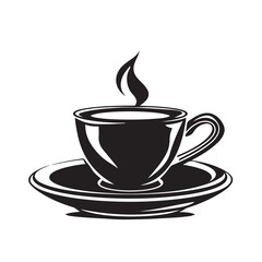 Black White Coffee Stock Illustrations. Coffee cup logo on White background