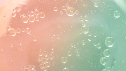 Abstract green and pink water bubbles background