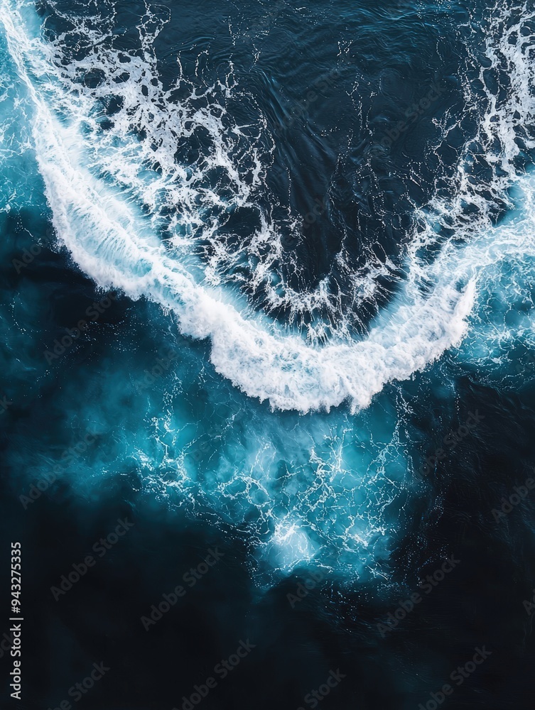 Wall mural white wave cresting in ocean