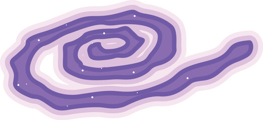 Purple spiral galaxy is swirling in the vast expanse of outer space