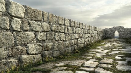 3D rendering of an ancient wall