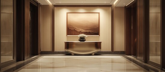 3D rendering of hall wall decoration