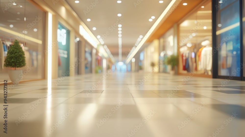 Poster abstract background of a shopping mall in 3d rendering with shallow depth of focus