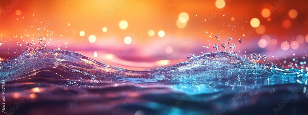 Aufkleber magic light blur of water wave abstract background in 3d cartoon rendering