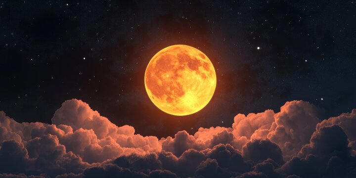 3D cartoon depiction of a supermoon